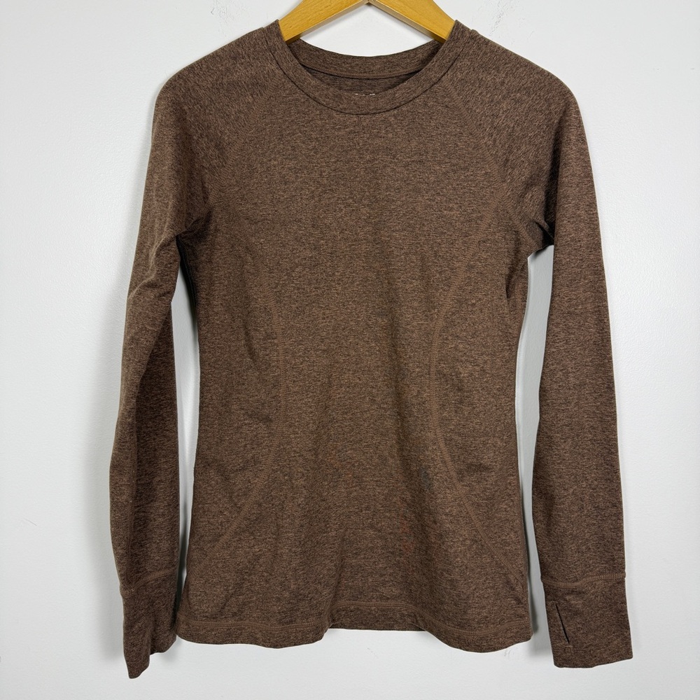 Eddie Bauer Long Sleeve Performance Tee XS Brown Buttery Soft Fall 2022